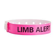 Poly Narrow Limb Alert Wristbands Identiplus Pink Limb Alert